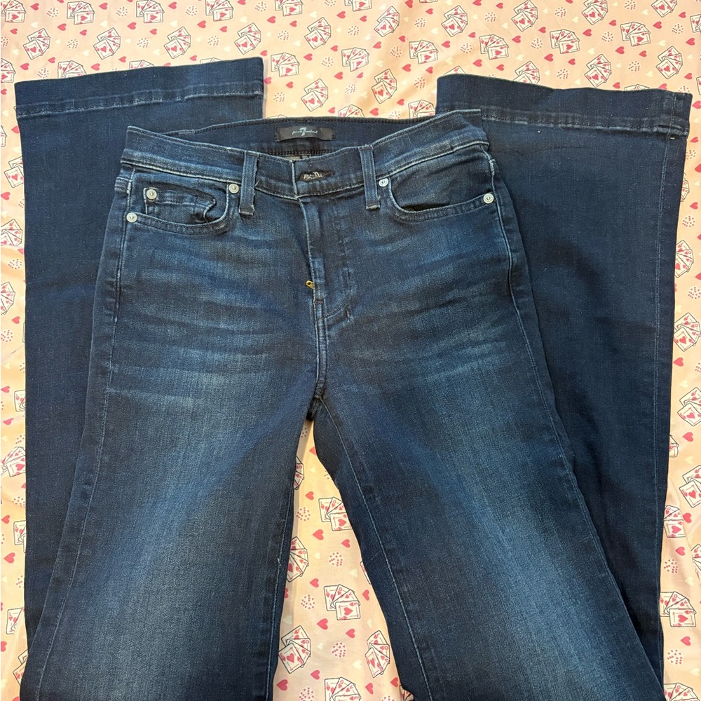 7 For All Mankind Blue Flare & Wide Leg Jeans
